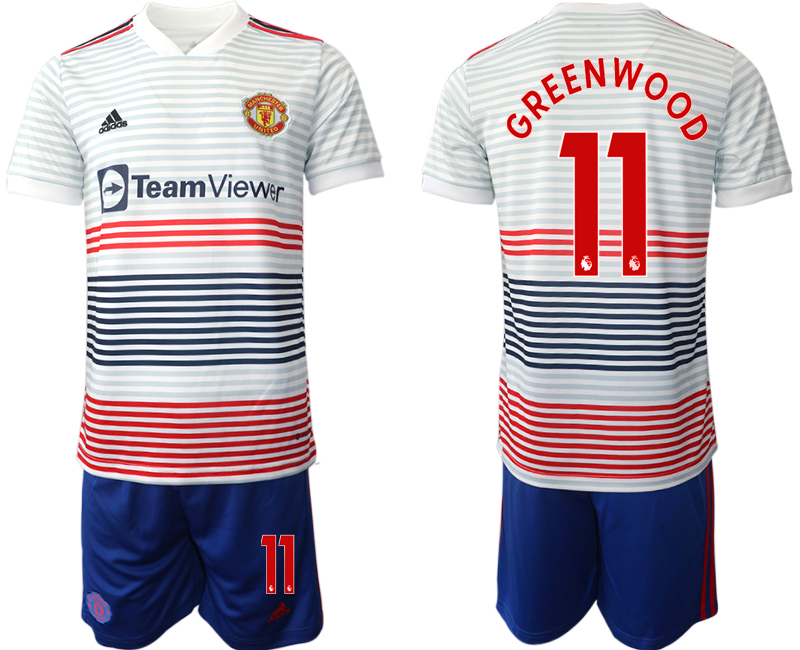 Men 2022-2023 Club Manchester United away white #11 Adidas Soccer Jersey->manchester united jersey->Soccer Club Jersey